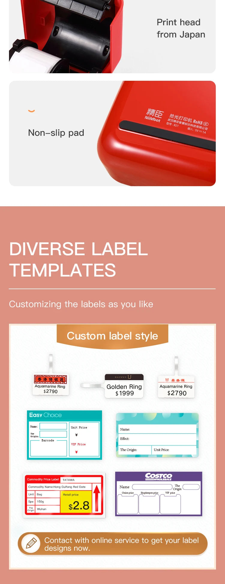 Portable Thermal Label Printer