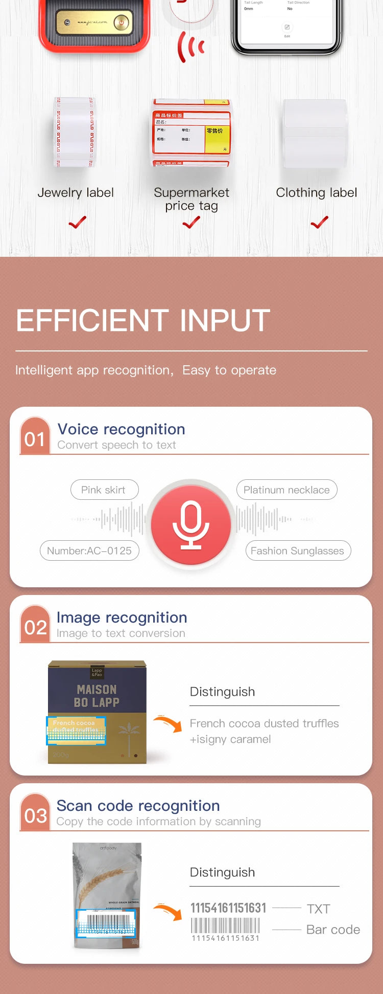 Portable Thermal Label Printer